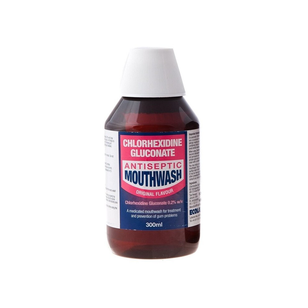 Chlorhexidine Gluconate Antiseptic Mouthwash Original Flavour 300ml