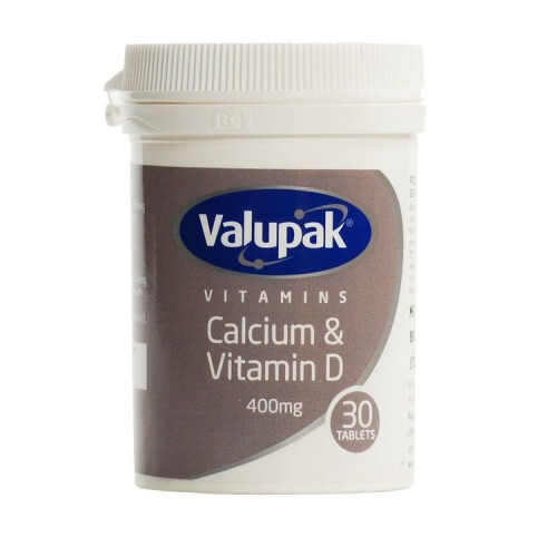Valupak Calcium With Vitamin D 30 Tablets 400mg