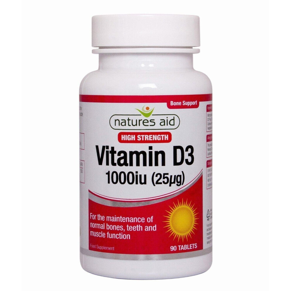 Natures Aid Vitamin D3 1000iu 90 Tablets