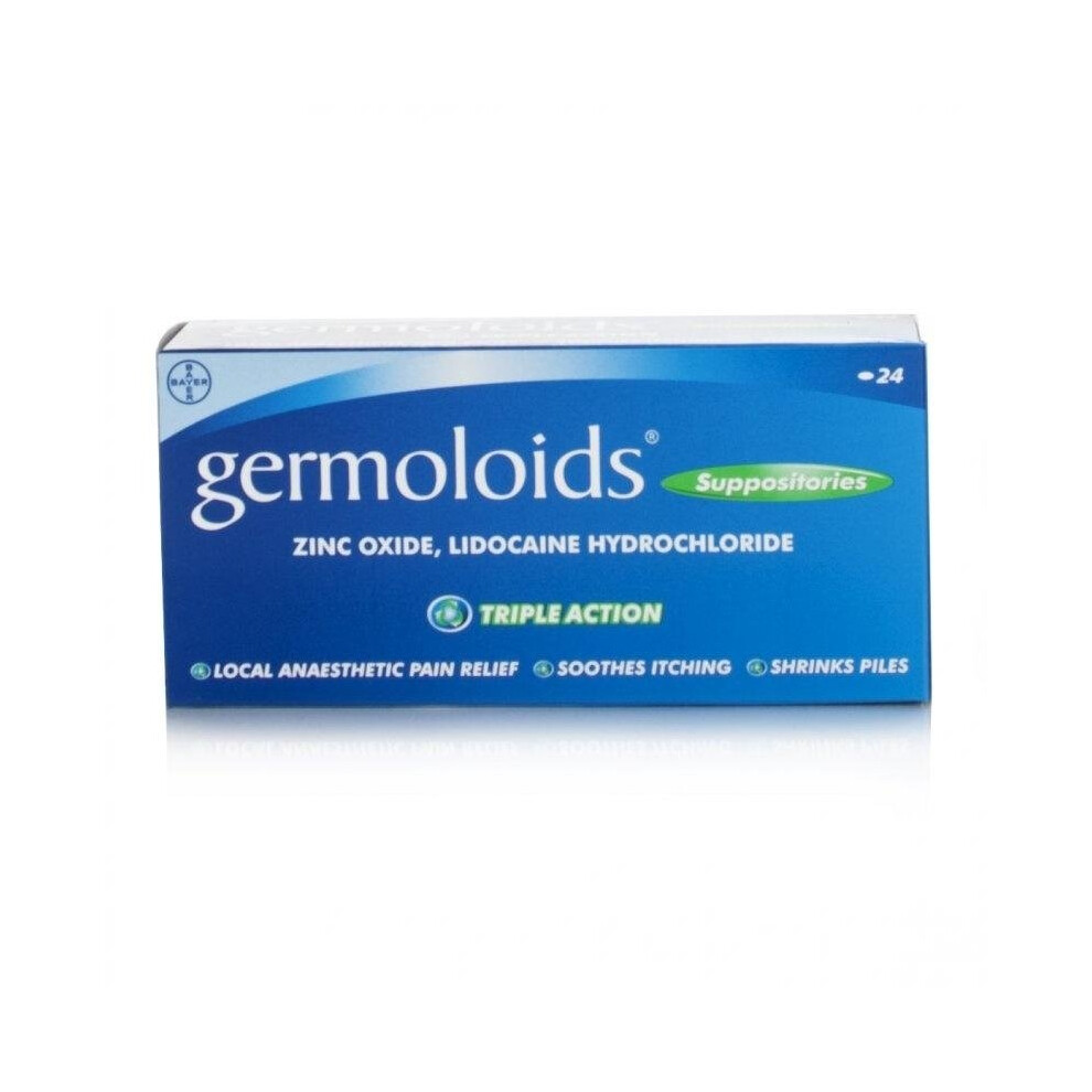 Germoloids Dual Action Suppositories Large 24 Suppositories