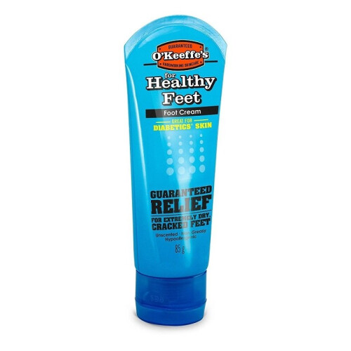 O'Keeffe's Healthy Feet Foot Cream 85g Tube – Highly Effective Moisturiser for Extremely Dry, Cracked Feet (Odourless)