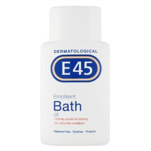 E45 Emollient Bath Oil 500ml - hudlæge-testet, beroliger tør hud og eksem; sæbefri, parfumefri, langvarig fugtbarriere
