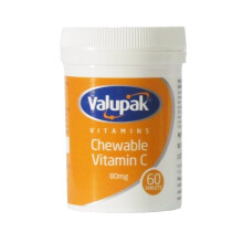 Valupak Chewable Vitamin C 80mg - Immune Support, Orange Flavor, 60 Tablets