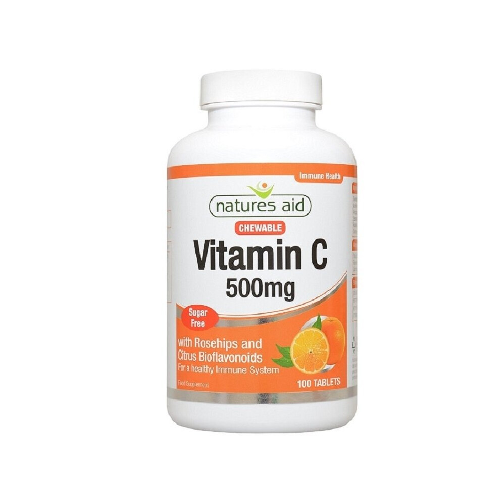 Natures Aid Vitamin C 500mg Sugar Free Chewable 100 Tablets