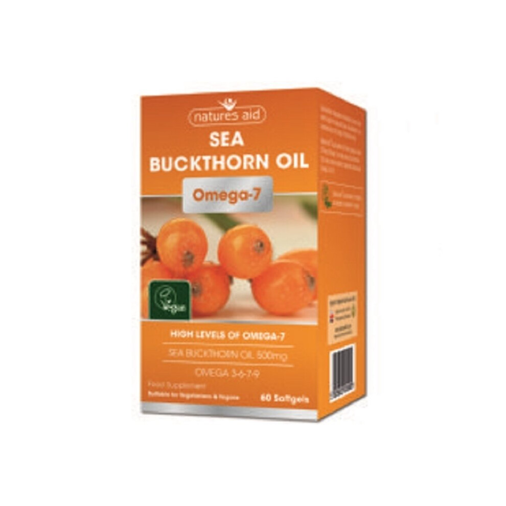 Natures Aid Sea Buckthorn Oil Omega-7 60 Softgels