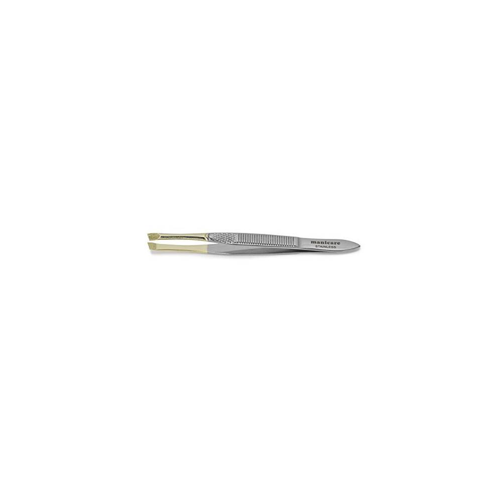 Manicare Slant Tweezer, Gold Plated -