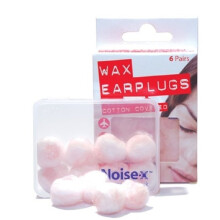Noise-X Wax Mouldable Cotton Covered Earplugs - 6 Pairs
