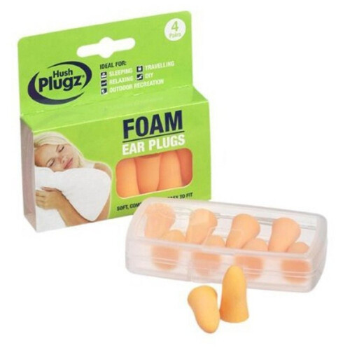 Hush Plugz Foam Ear Plugs 4 Pairs - Orange