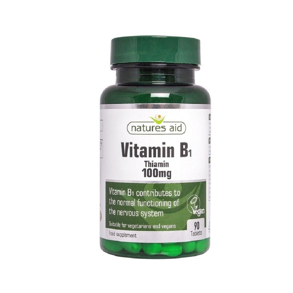 Natures Aid Vitamin B1 Thiamin Hydrochloride 100mg - Pack of 90 Tablets