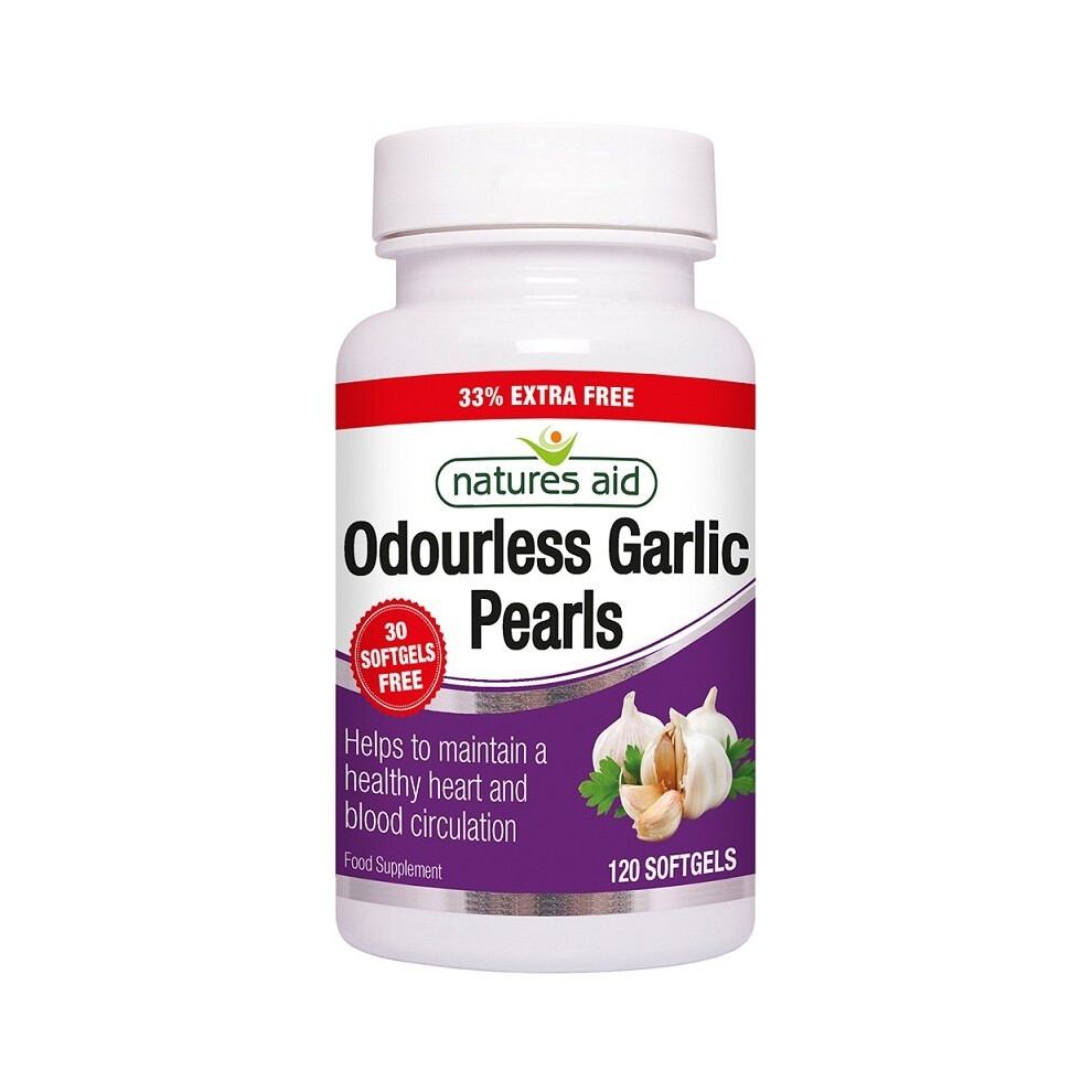 Natures Aid Garlic Pearls One-a-day 90 Softgels + 33% Extra Free