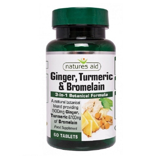 Natures Aid Natures Aid Ginger Turmeric and Bromelain 60 Tablets