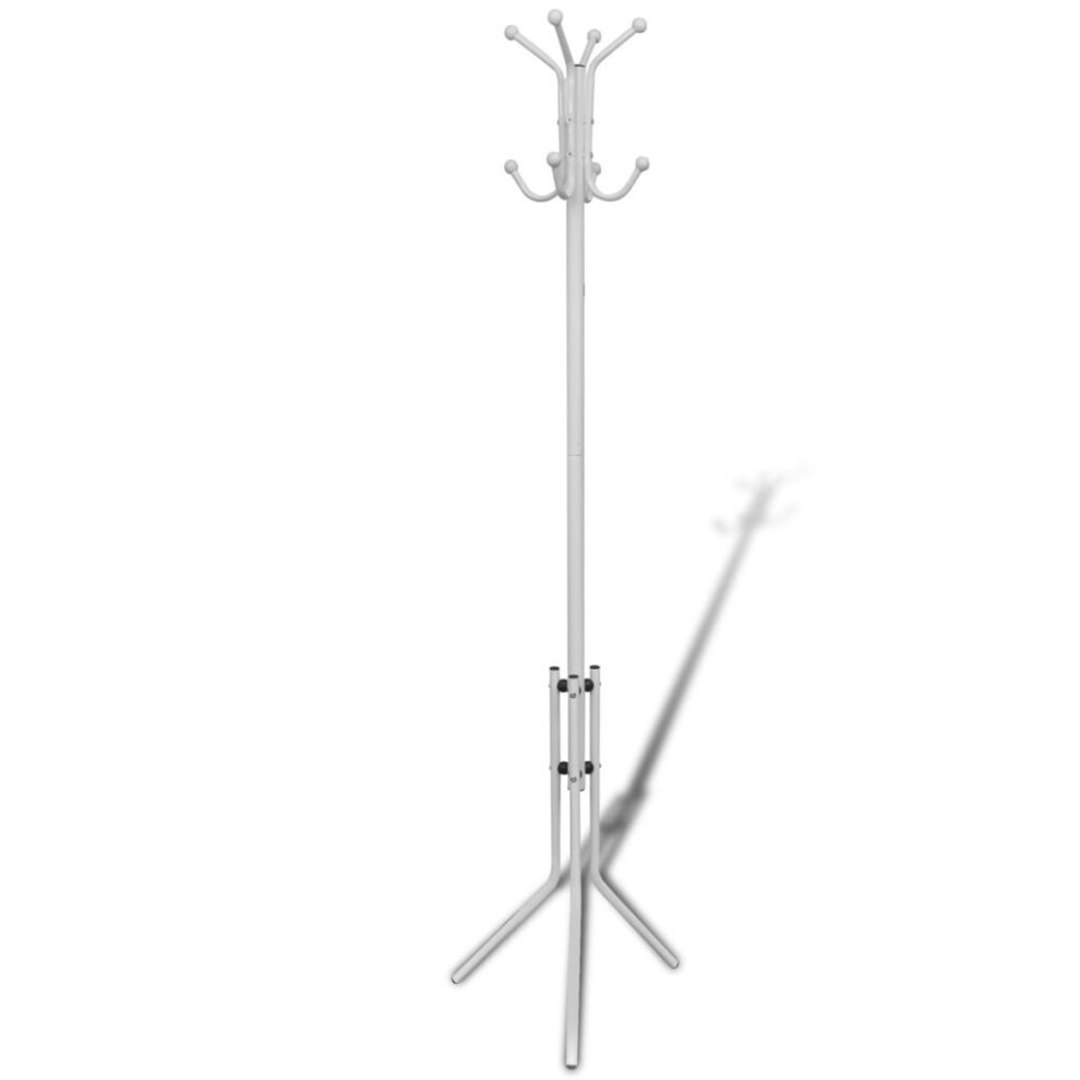 New Portable Bedroom Metal White Coat Stand Hat Rack Hall Holder Hanger Hooks