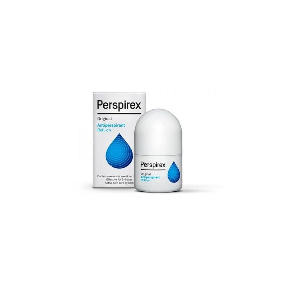 Perspirex Original Antiperspirant Roll-On 20ml - Clinically proven, 3-5 day protection from sweat and odour; fragrance-free, reduces irritation