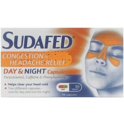 Sudafed Sudafed Congestion & Headache Day Night Relief 16 Capsules