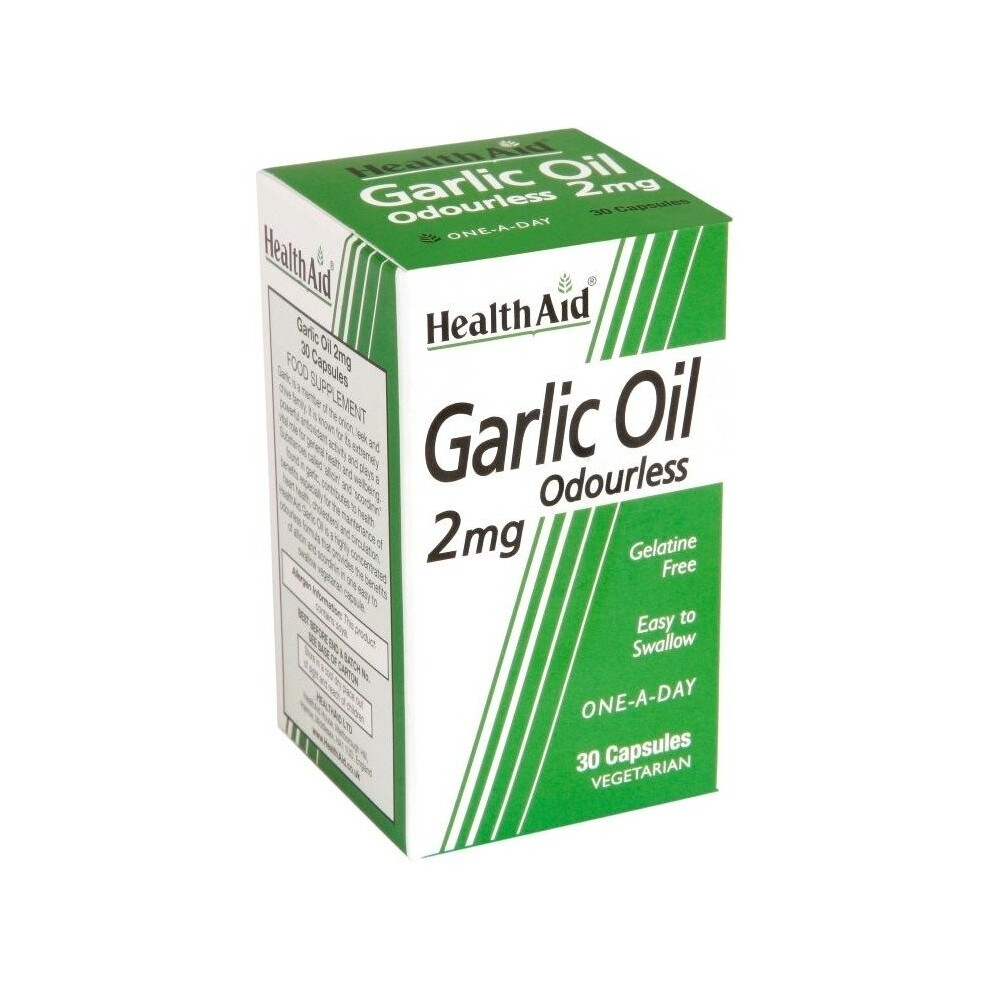 Health Aid Healthaid Vegan Garlic Oil Odourless 2Mg 30 Capsules