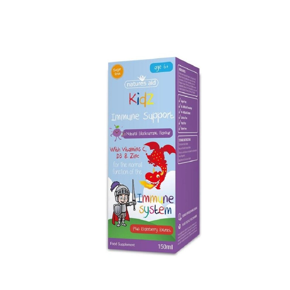 Natures Aid Kidz Immune Support Blackcurrant Liquid 150ml 6+ years