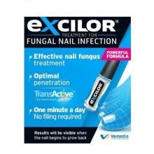 Excilor Solution with Brush for Fungal Nail Infection, 3.3ml - Penetrates Nail Fast, Dries in Seconds, No Nail Filing Needed, 1 Minute Daily