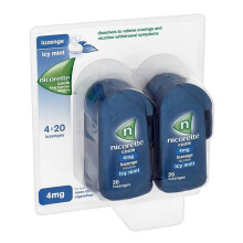 Nicorette 4mg Cool Icy Mint Flavoured Lozenges 4 Packs of 20 Mints