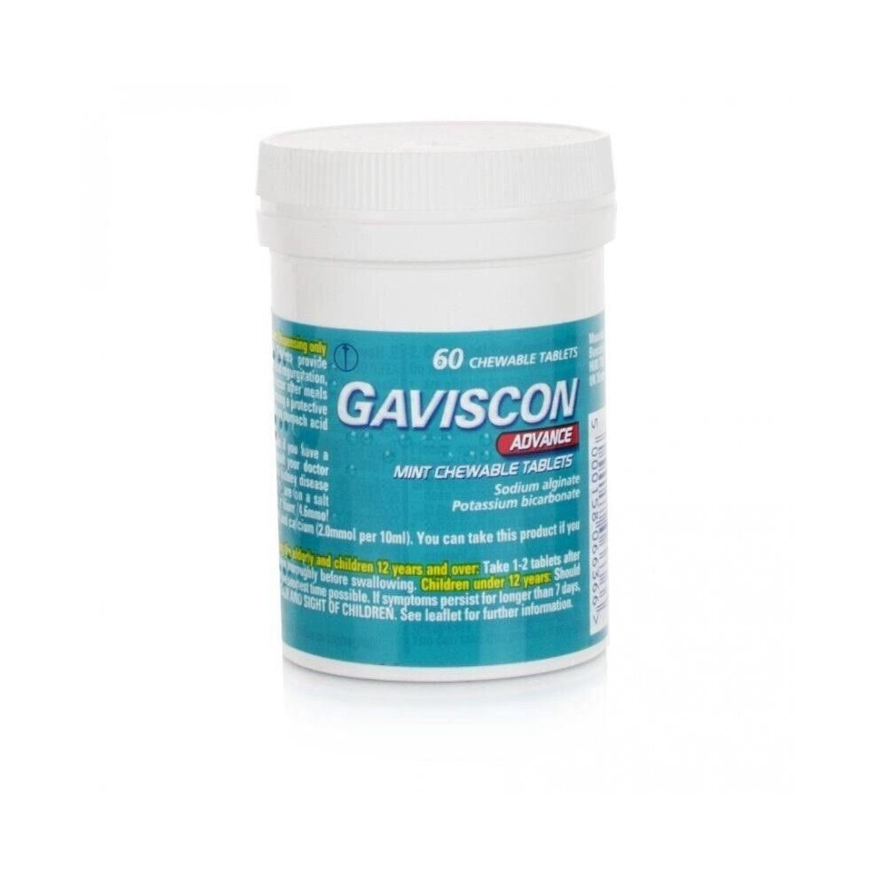 Gaviscon Advance Chewable 60 Tablets Mint