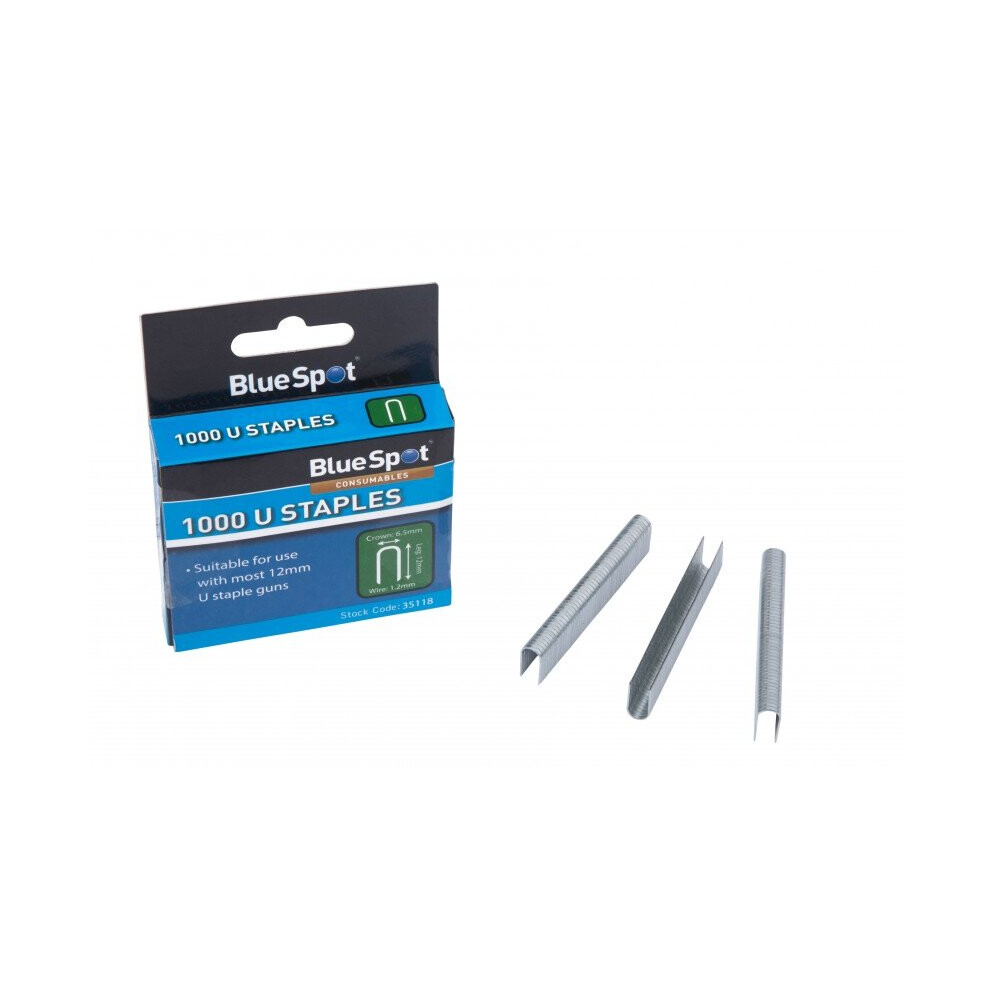 Bluespot 1000 U Staples - 12Mm Suitable 1000Pc Ushape Guns X Use Staplers - 12Mm U Staples Suitable 1000Pc Ushape Guns X Use Staplers 5028734351187