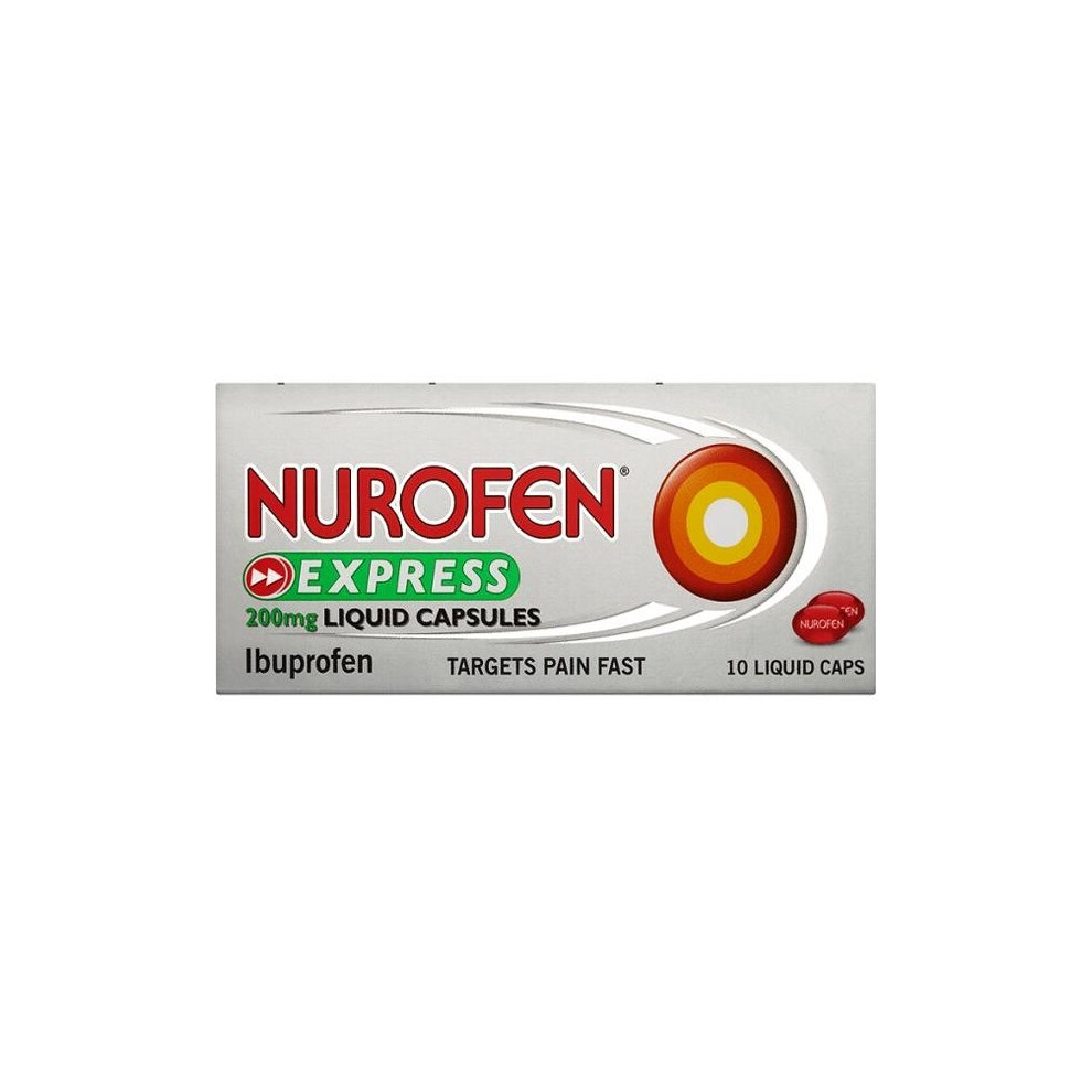 Nurofen Express Ibuprofen 200mg 10 Liquid Capsules