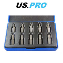 US PRO 10pc Screw extractors Set, Removes Broken Studs Screws 3mm-11mm