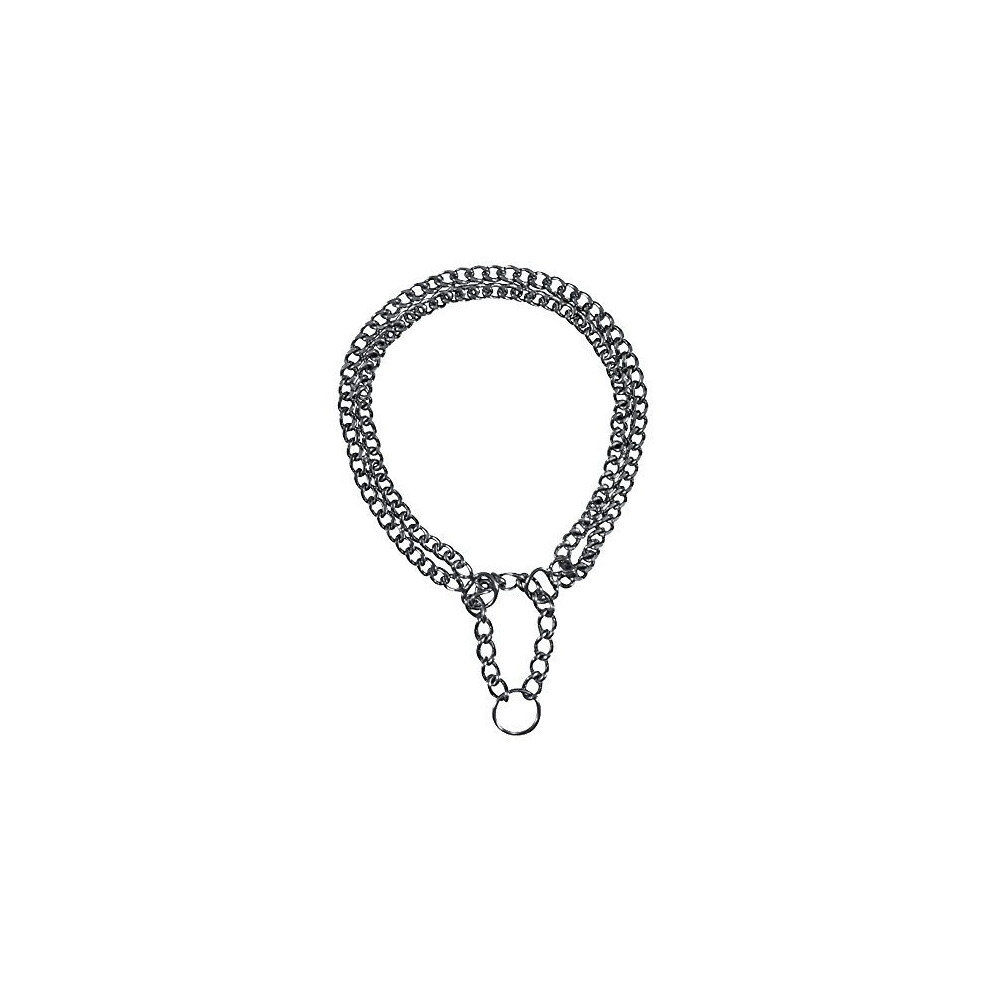 Trixie Chromed Double Row Semi-choke Chain With Strain Relief, 50cm x 2.5mm - -  chain trixie row dog double choke collar chrome sizes semi choker