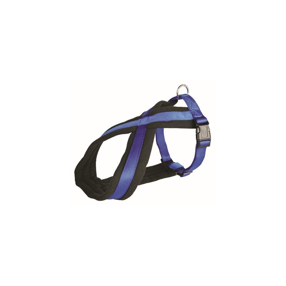 Trixie Premium Touring Dog Harness, 60 - 90cm x 25 Mm, Blue - Harness Fleece -  harness trixie dog premium touring fleece padded blue soft adjustable