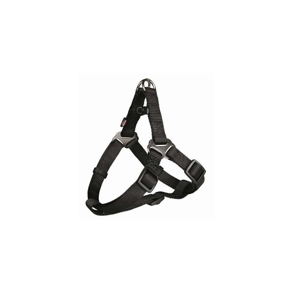 Trixie Premium One Touch Dog Harness, 40 - 50cm x 15 Mm, Black - Harness -  trixie premium harness dog black various sizes new one touch 4050cm15mm 9