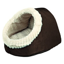 Trixie Timur Cuddly Cave, 35 x 26 x 41cm - Cave Cat Bed 41cm Small Dog Igloo - cave trixie timur cat bed cuddly 35 26 41 cm small dog igloo suede