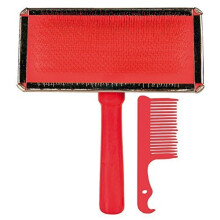 Trixie Soft Brush With Cleaner, 13 x 6cm - 6cm Cleaner Wooden Handle Dog 2353 -  brush soft trixie 6 13 cm cleaner wooden handle dog 2353 chrome