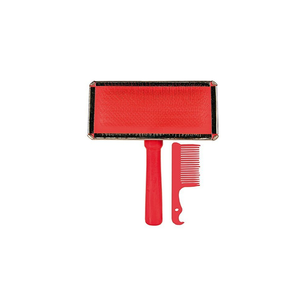 Trixie Soft Brush With Cleaner, 13 X 6Cm - 6Cm Cleaner Wooden Handle Dog 2353 - Brush Soft 6 13 Cm Cleaner Wooden Handle Dog 2353 Chrome