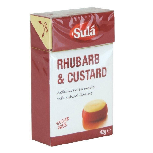 Sula Rhubarb & Custard Sweets - Sugar Free 42g