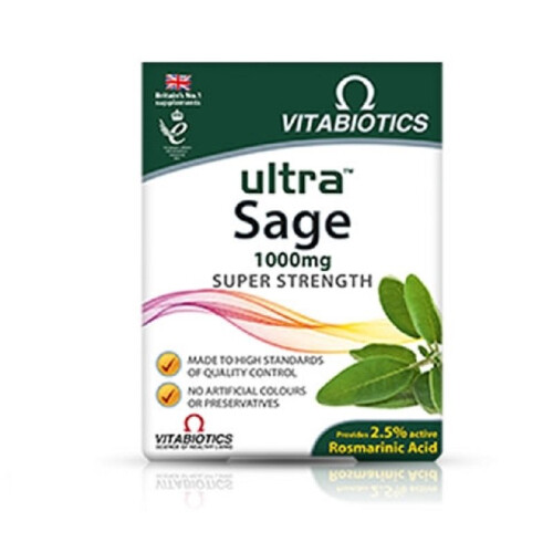 Vitabiotics Vitabiotics Ultra Sage 1000mg Super Strength 30 Tablets