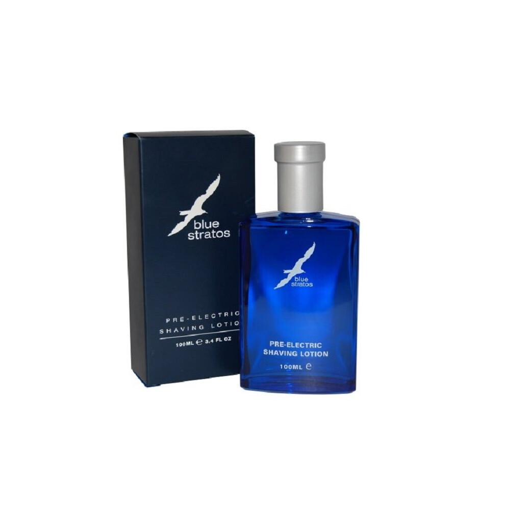 Blue Stratos Pre-Electric Shaving Lotion 100ml – Cool Citrus & Lavender Scent, Pre-Shave Prep for a Closer Electric Shave
