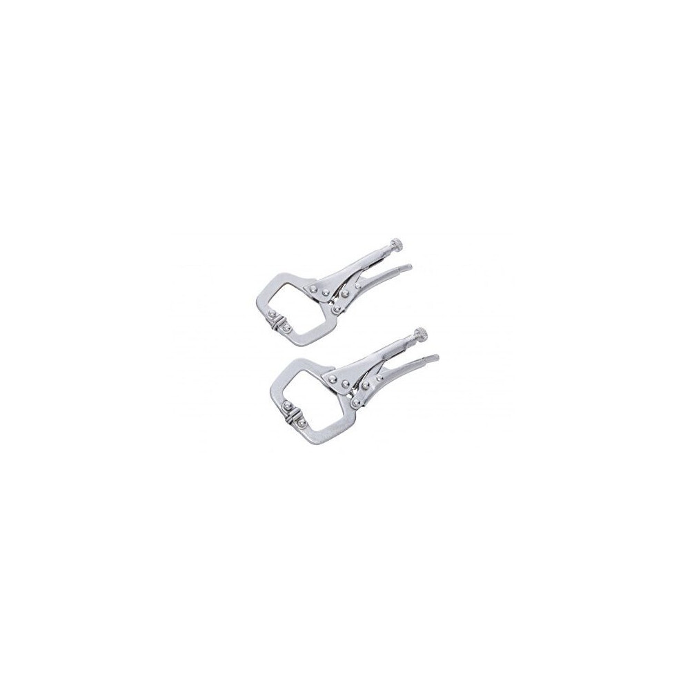 Blue Spot 6526 Mini Locking C Clamp, Silver, Set Of 2 Piece - 5028734065268