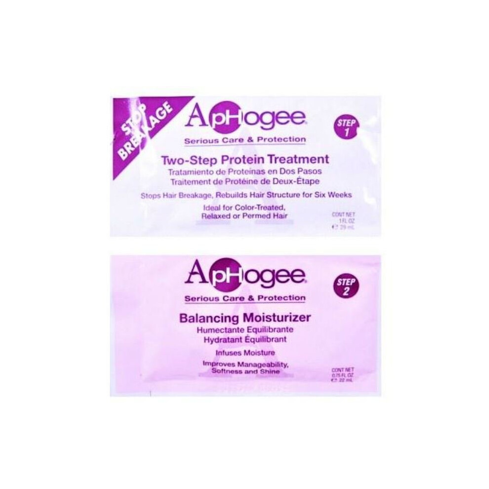 Aphogee 2 Step Protein Treatment & Balancing Moisturiser Twin Sachets