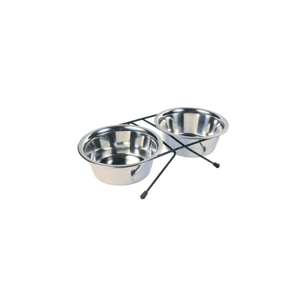 Eat On Feet Bowl Set, 2 Ã 0.75 L/Ã¸ 15cm - Steel Bowls Trixie Stainless Two -  steel bowls trixie eat feet stainless two stand