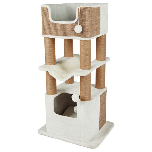 Trixie TRIXIE Katzenbaum LUCANO - 110 cm - Weiß/Taupe