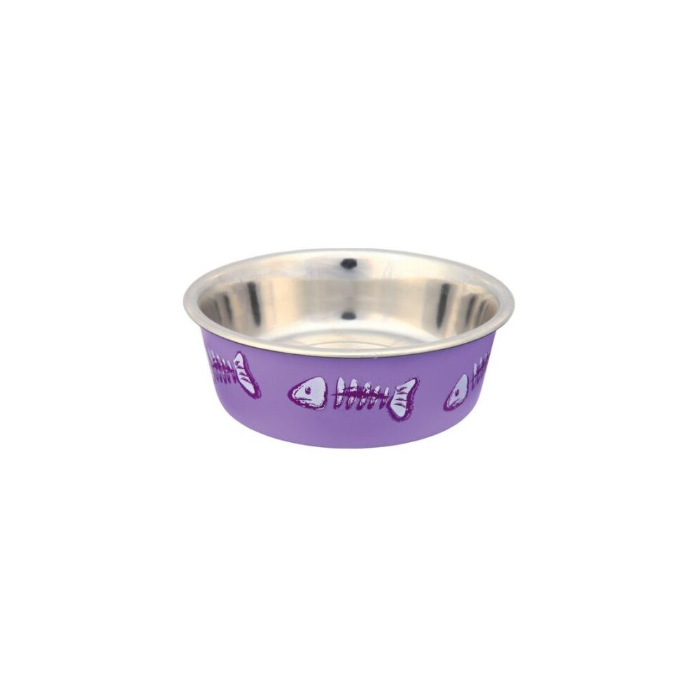 Stainless Steel Bowl With Plastic Coating, 0.25 L/Ã¸ 12cm - Cat Water Feeding -  stainless steel bowl cat water feeding trixie plastic coating kitten