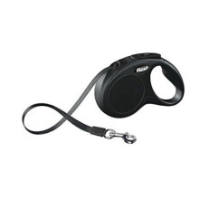 Flexi New Classic, Tape Leash, S: 5 M, Black - Classic Retractable Lead Dog -  flexi classic tape retractable lead dog small black new 5 5m cord 15kg