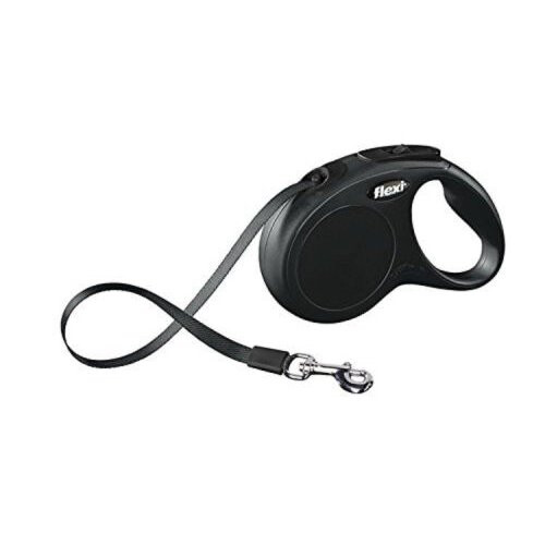 Flexi New Classic, Tape Leash, S: 5 M, Black - Classic Retractable Lead Dog -  flexi classic tape retractable lead dog small black new 5 5m cord 15kg