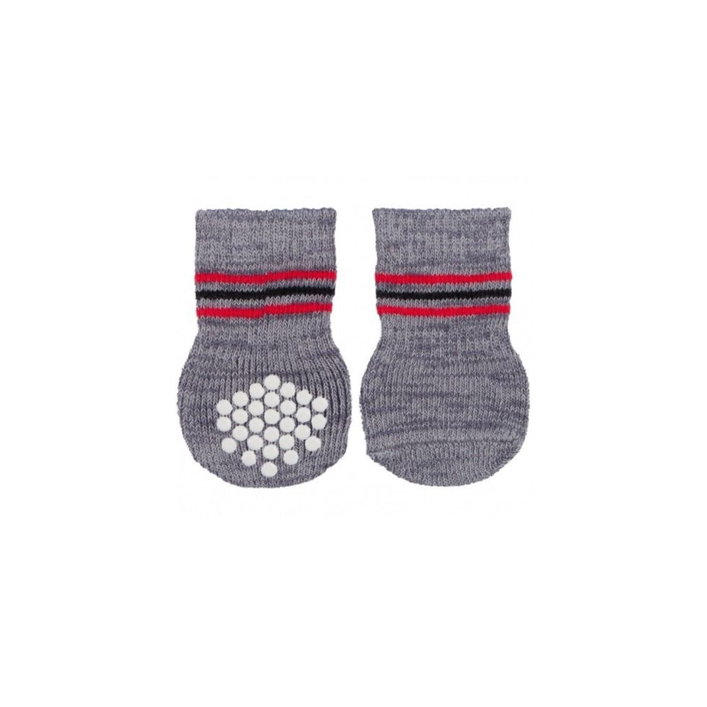 Dog Socks, Non-slip, Mâl, 2 Pcs., Grey - Socks Trixie Slip Antislipml -  socks dog trixie slip grey antislip ml