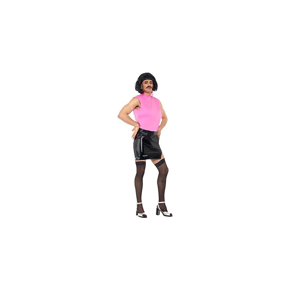 Smiffy's 43192L Queen Break Free Housewife Costume Large (42) Freddie Mercury Inspired Fancy Dress Pink/Black