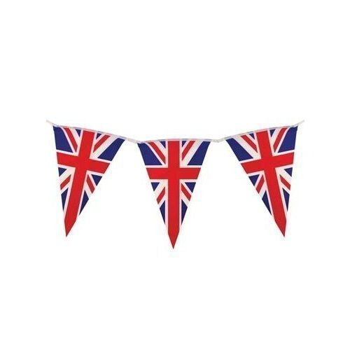 Union Jack Triangular Bunting 25 Pendant Flags @ 7m Long By Superstars - -  bunting union jack flags triangle 25 long triangular pendant 7m
