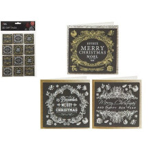 Pack Of 24 - Black White And Gold Luxury 3d Gift Tags With Various Designs - - - pack 24 3d christmas new year self adhesive gift tags black gold