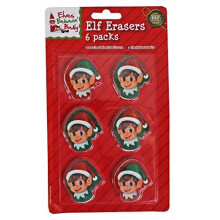 Christmas Elf Corner Fun Novelty Accessories - 6 Pack Elf Erasers - elf christmas corner fun novelty accessories 6 pack erasers