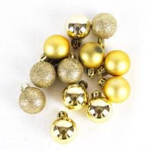 Assorted Christmas Gold Baubles - Pack Of 24 - Snow White Shatterpro Tree - christmas gold baubles pack 24 assorted snow white shatterproof tree