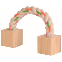 Playing Rope With Wood For Small Animals, 20cm - Wooden Blocks Trixie Animal - playing rope wooden blocks small trixie 20 cm animal hamster rat