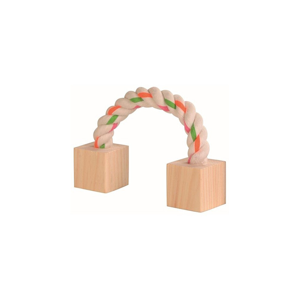 Playing Rope With Wood For Small Animals, 20cm - Wooden Blocks Trixie Animal -  playing rope wooden blocks small trixie 20 cm animal hamster rat